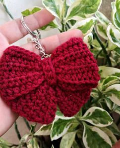 Red Crochet Bow Keychain🎀