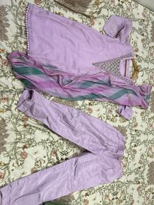 Elegant Lavender Kurta Set with Dupatta