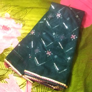 Saree With Blouse Piece Attached
