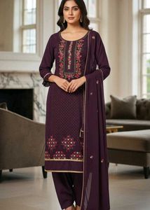 Rakhi special wine colour stiched suit