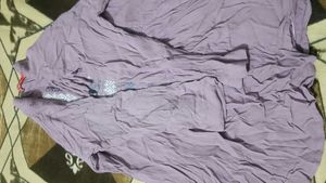 Embroidered Purple Tunic Top