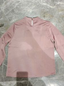 Chic Pink Satin Bow Top