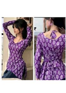 Stylish Purple Printed Kurti