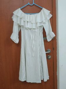 Chic Off-Shoulder Striped Dress