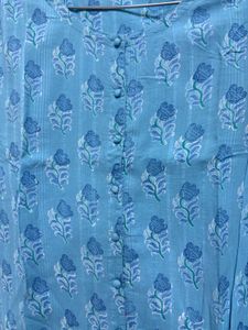 anokhi Blue Floral Print Kurta