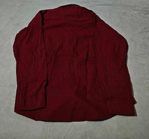 Stylish Men's Maroon Textured Shirt