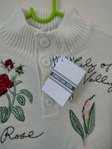 NEW Christian Dior Embroidered Sweater