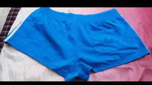 Adidas Blue Striped Athletic Shorts