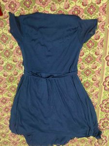 Elegant Blue Dress with Belt