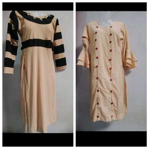2 Combo Golden Kurti Set