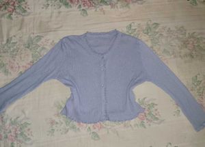 Light Blue Button-Up Cardigan