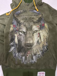 Men's Wolf Graphic Zip-Up Hoodie 🇺🇸