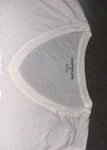 Calvin Klein Jeans White V-Neck Tee