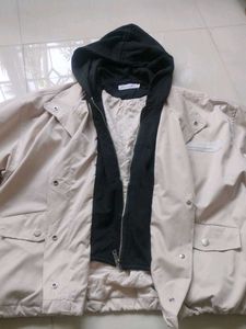 Stylish Beige Hooded Jacket