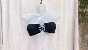 468. Chic Black Strappy Bikini Top