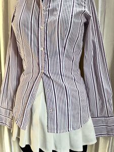 SISLEY Striped Button-Up Shirt