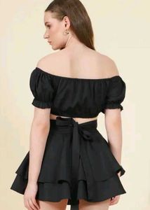 Shein Party Off Shoulder Wrap Crop Top with Layere