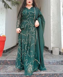 Green Gown With Dupatta