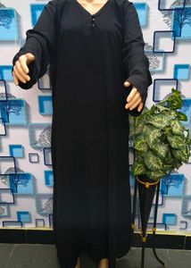 Elegant Black Burqa Nida Fabric Smoothly
