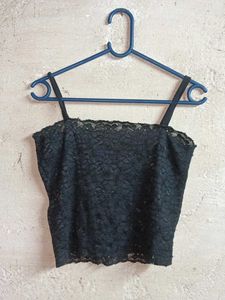 Black Lace Camisole Top Sheer