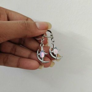 Crescent Moon earrings with leverback hook