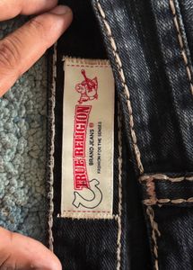 True Religion Black Washed Denim Jeans