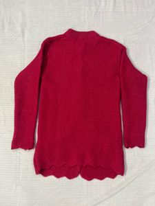 Charming Red Knit Cardigan