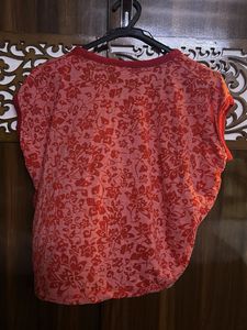 Red Floral Union Jack T-Shirt