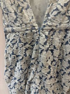 Elegant Blue Lace Jumpsuit