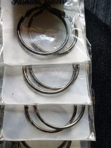 5 Combo Black Oxide Round Earrings