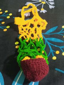 Crocheted Strawberry Keychain