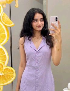 Lavender Button-Up Sleeveless Dress