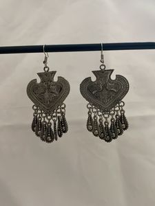 Exquisite Oxidized Silver Dangle Earrings