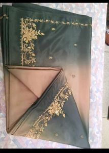 Embroidered Ombre Saree