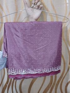 Embellished Purple Saree