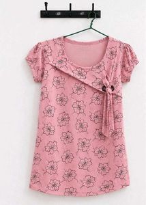 Chic Pink Floral Print Top