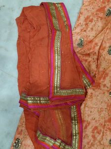 Peach Embroidered Kurta Set