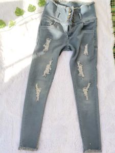 Ripped High-Waisted Jeans