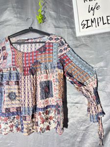 Bohemian Patchwork Long Sleeve Top