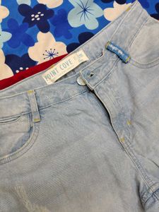 Light Wash Moto Jeans
