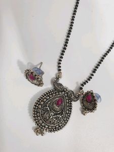 Fancy Mangalsutra With Earrings