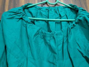Green Embroidered Kurta Set