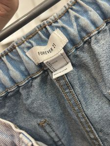 Forever 21-Stylish Blue Denim Cargo Pants
