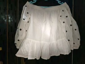 White Off-Shoulder Embroidered Top