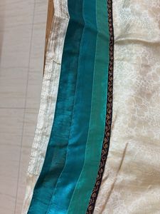 Jacquard Saree with Teal Border