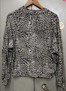 Animal Print Button Down Top