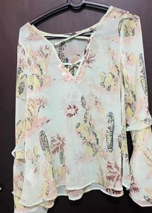 Boho Cactus Print Blouse