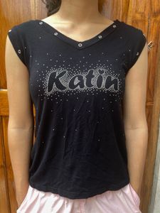 Sparkly Katin Black Sleeveless Top