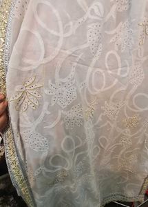 Elegant White Chikankari Dupatta