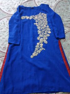 Blue Embroidered Kurta